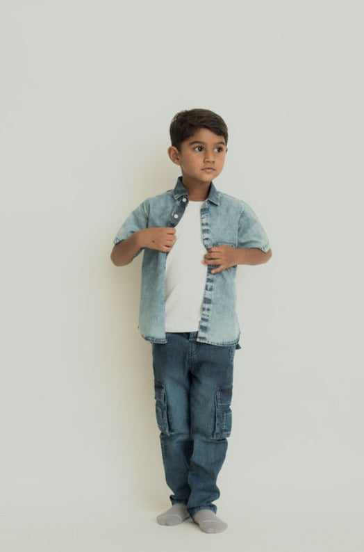 Light wash denim shirt