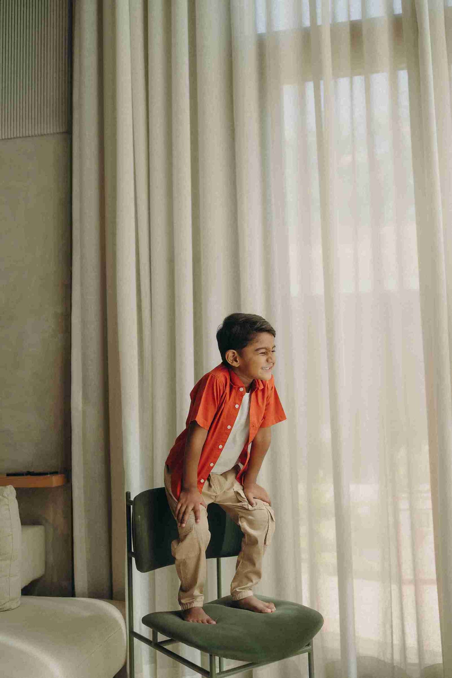 Beige Multi pocket cargo pants