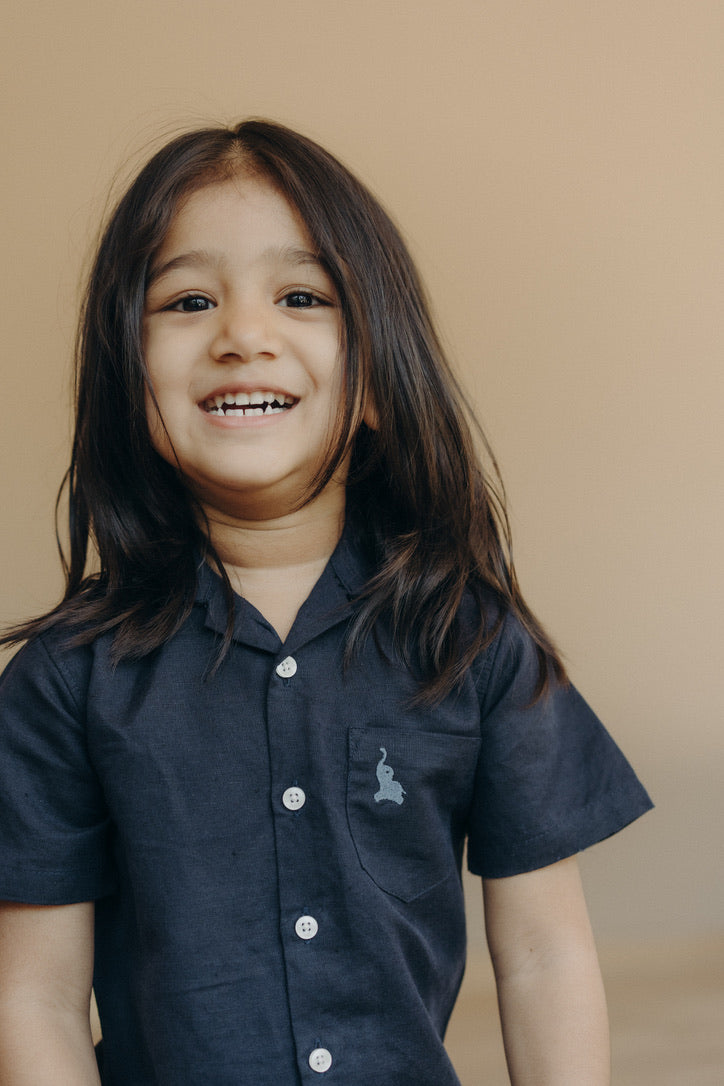 Navy Linen Outfit (pack of 2)