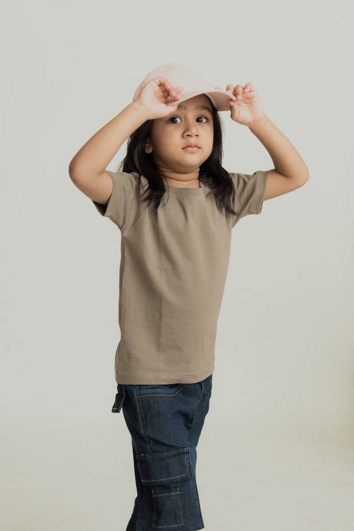 Dusky brown solid tee