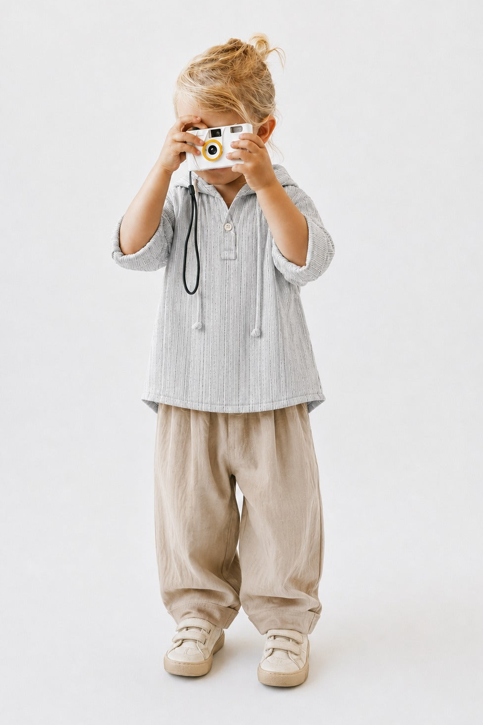 Cloud Stripe Linen Hoodie