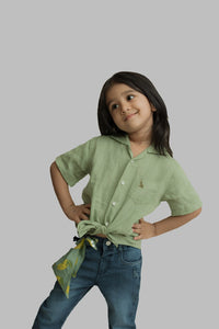 Pure linen shirt in Sage green