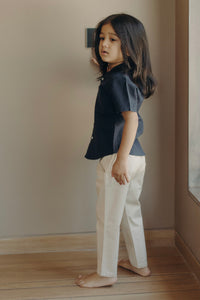 Ivory stripped linen pants