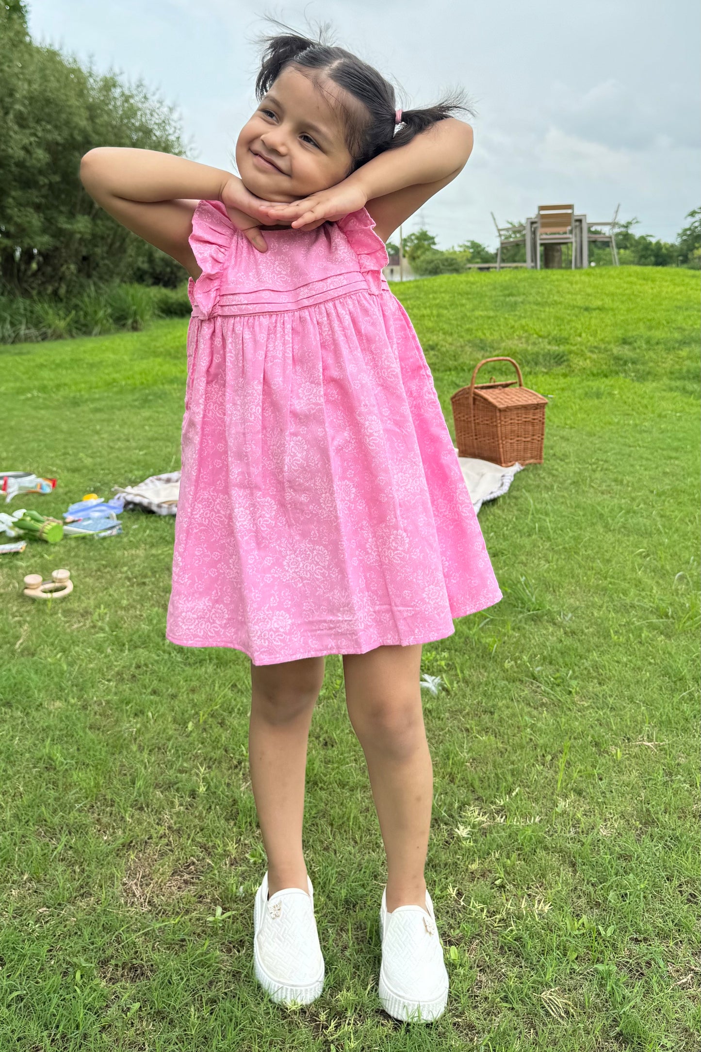 Pink corduroy dress