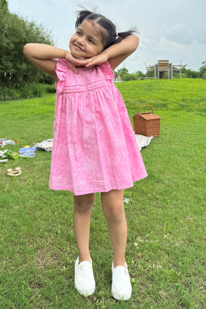 Pink corduroy dress