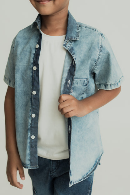 Light wash denim shirt