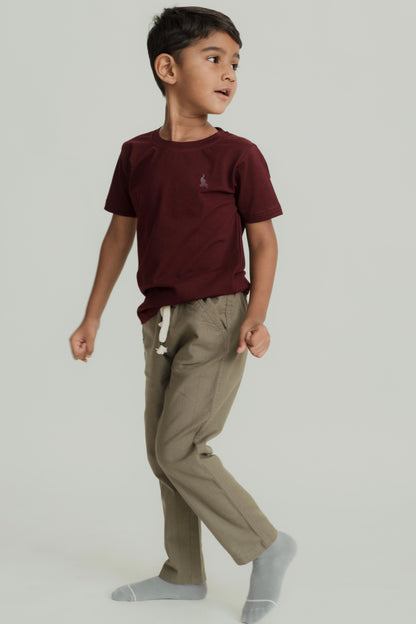 Dusky green linen pants