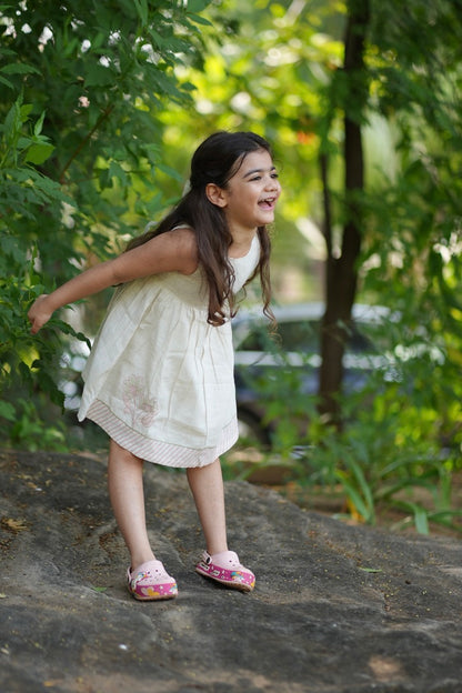 Pink linen bloom dress