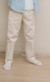 Ivory stripped linen pants