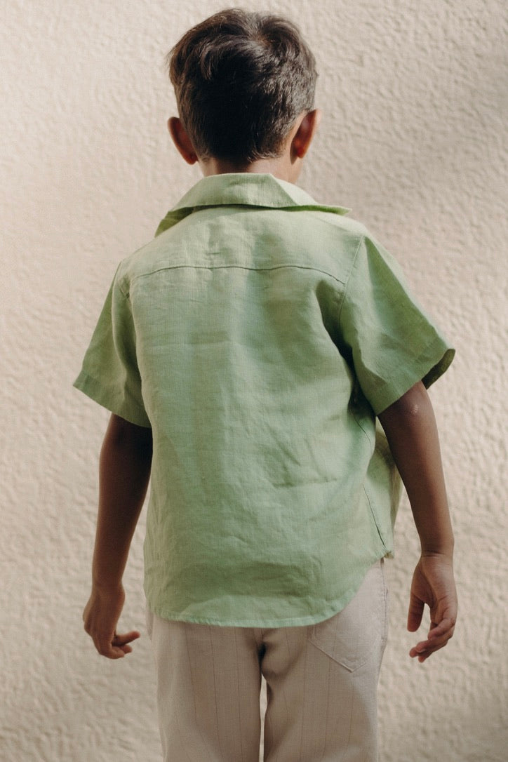 Pure linen shirt in Sage green