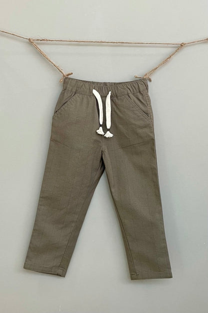 Dusky green linen pants