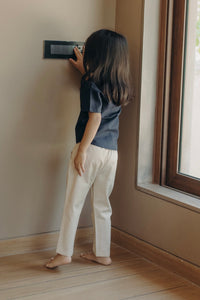 ivory coloured linen blend pants