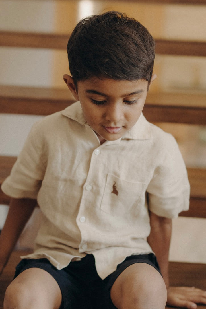 Pure linen shirt beige