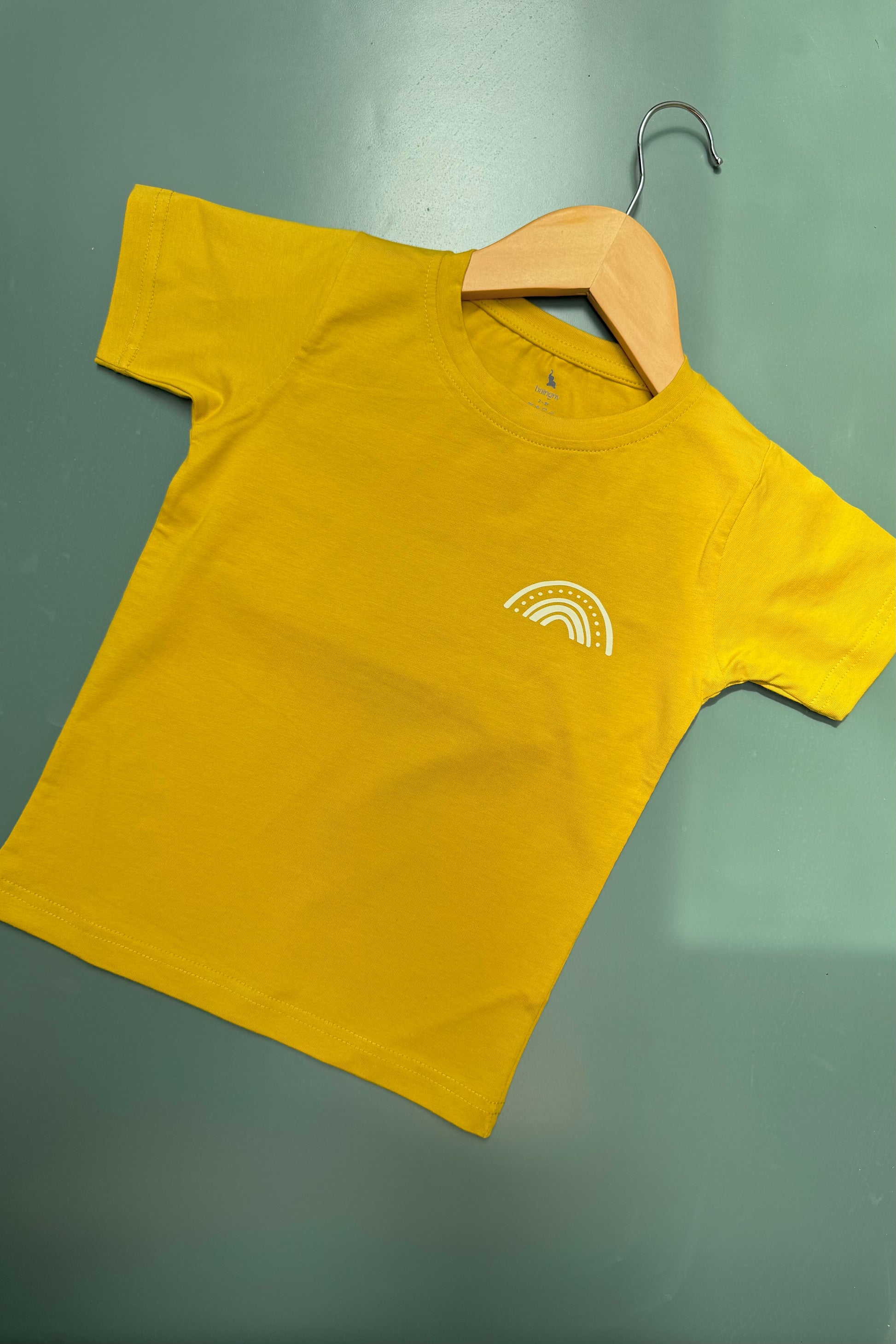 Yellow printed tee for toddler