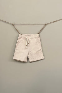 Ivory striped linen shorts