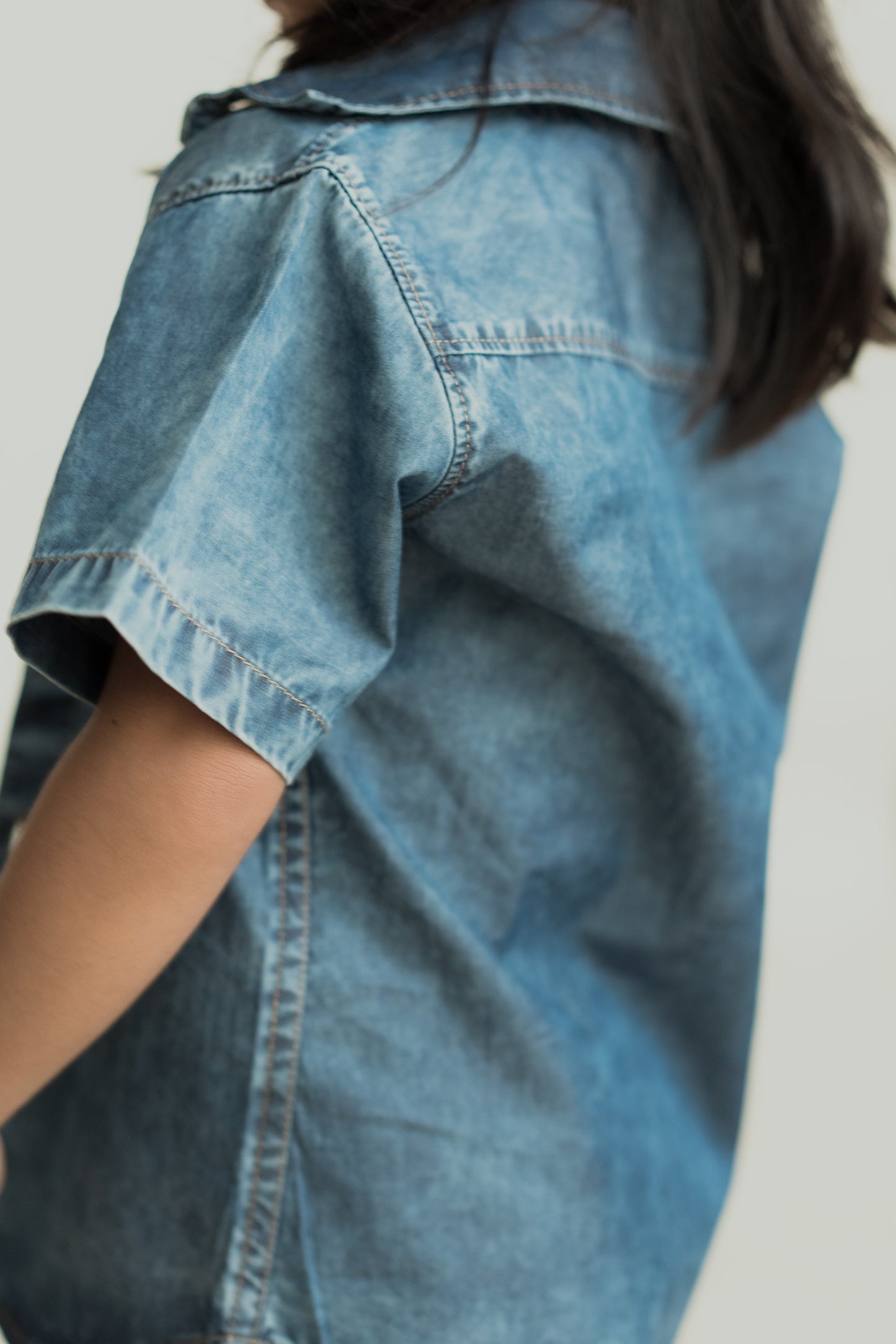 Dark wash denim shirt