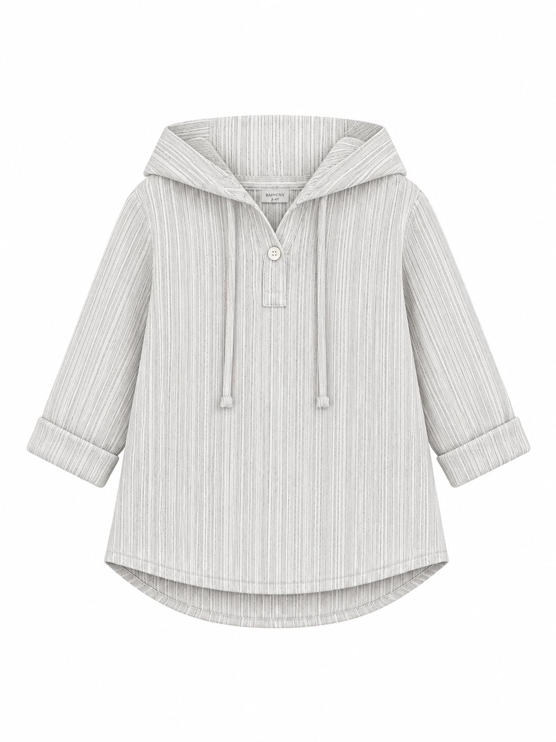 Cloud Stripe Linen Hoodie