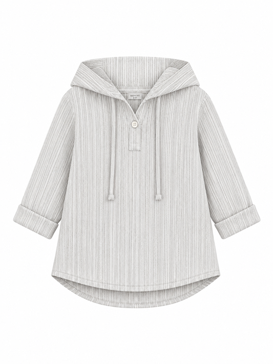 Cloud Stripe Linen Hoodie