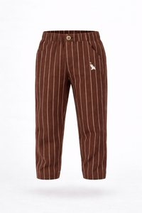Brown striped linen pants