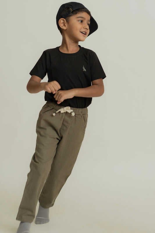 Dusky green linen pants