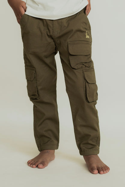 Olive Green multi pocket cargo pants