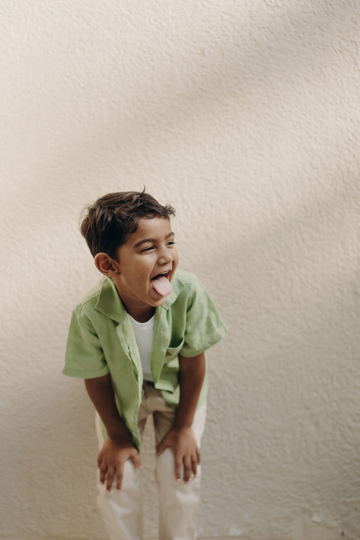 Pure linen shirt in Sage green