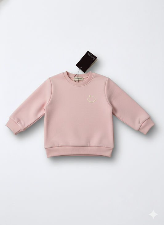 Pink sweatshirt on a white background