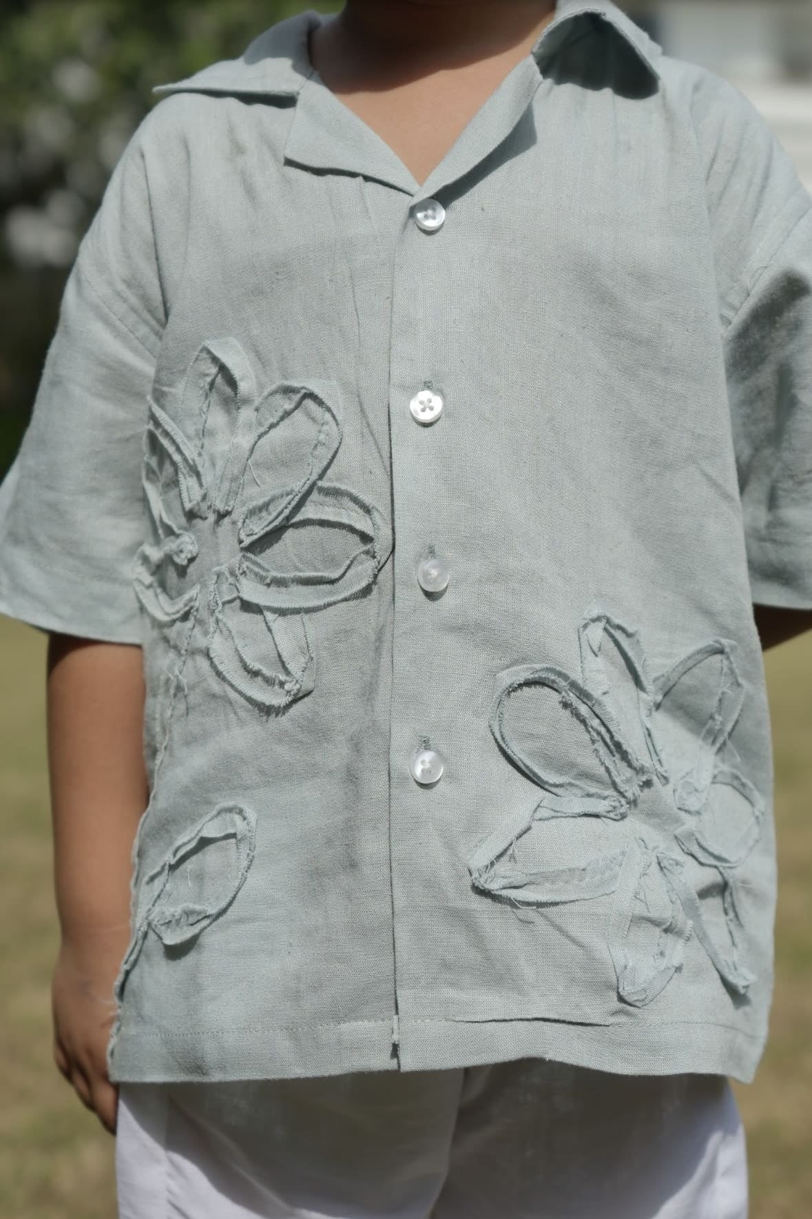 Floral Frayed shirt