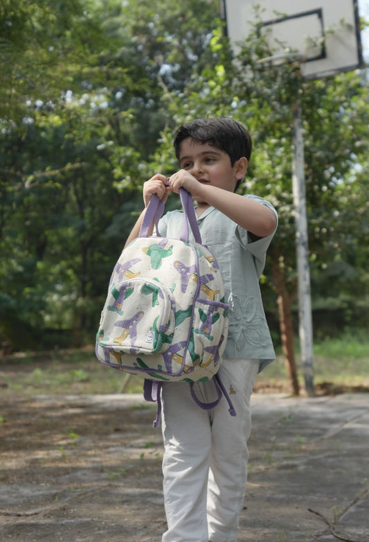 Mini Explorer Duo — Backpack + Frayed floral Shirt
