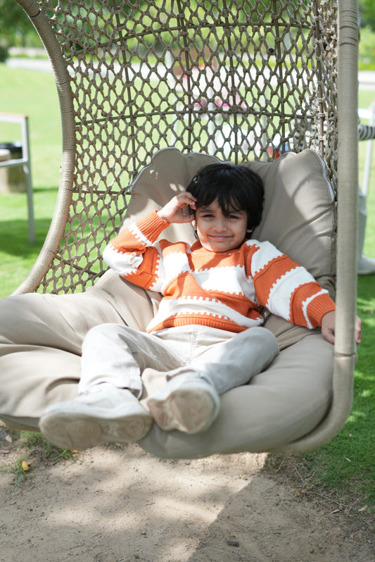Orange Stripe Knit