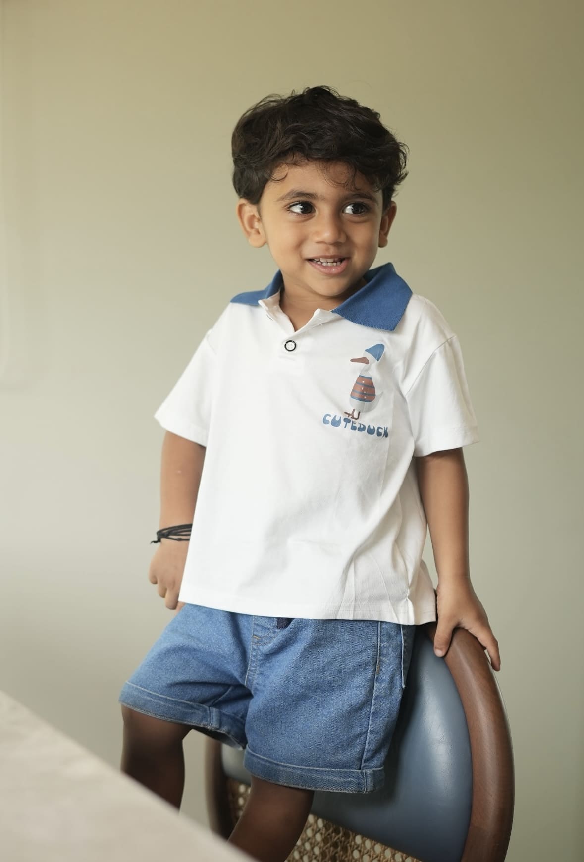 Duck polo tee in white
