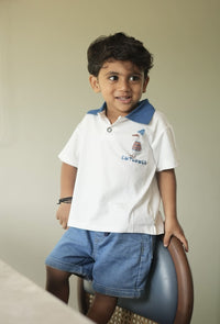 Duck polo tee in white