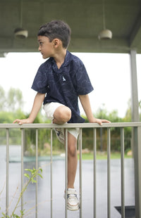 Navy printed shirt