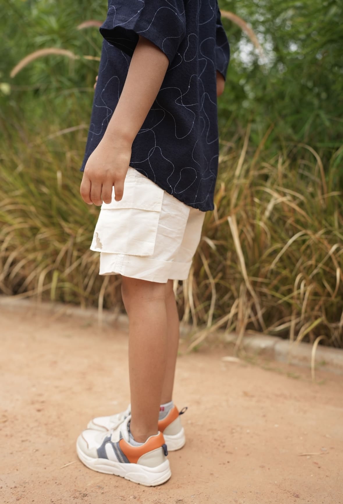 White cargo shorts