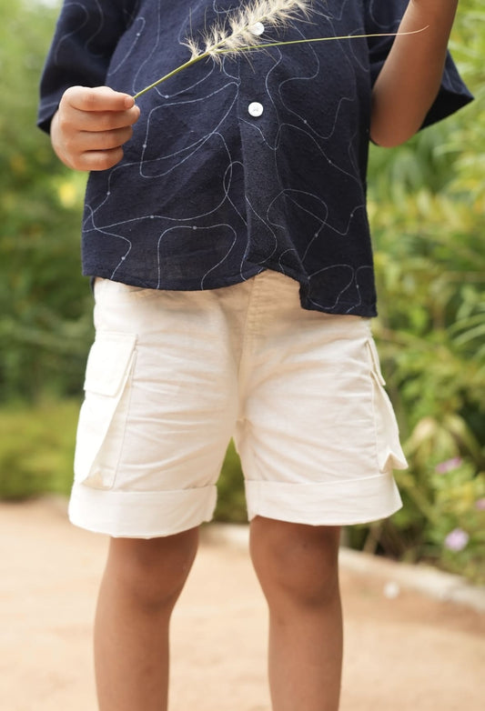 White cargo shorts