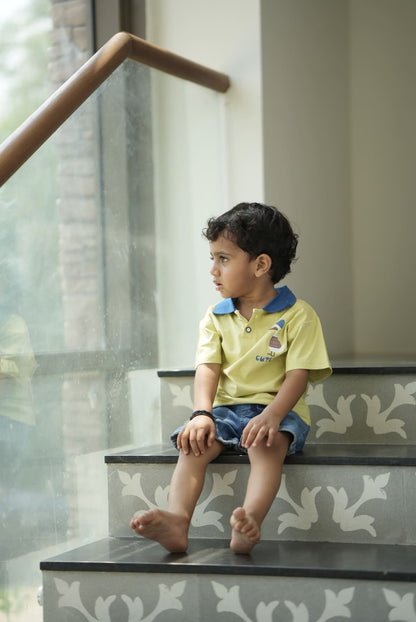 Duck polo tee in green