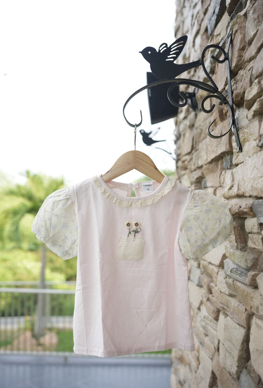 Pocket Blossom Tee in pink