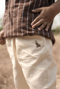 Beige cotton pants