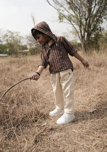 Cedar Brown Linen Hoodie