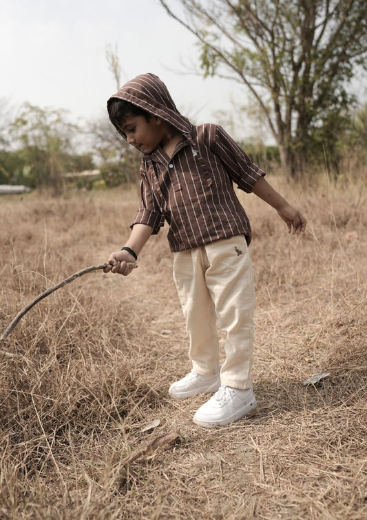 Cedar Brown Linen Hoodie