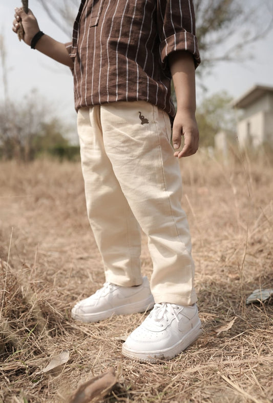 Beige cotton pants