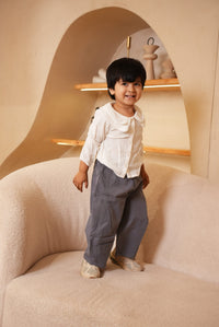 Ash blue korean pants