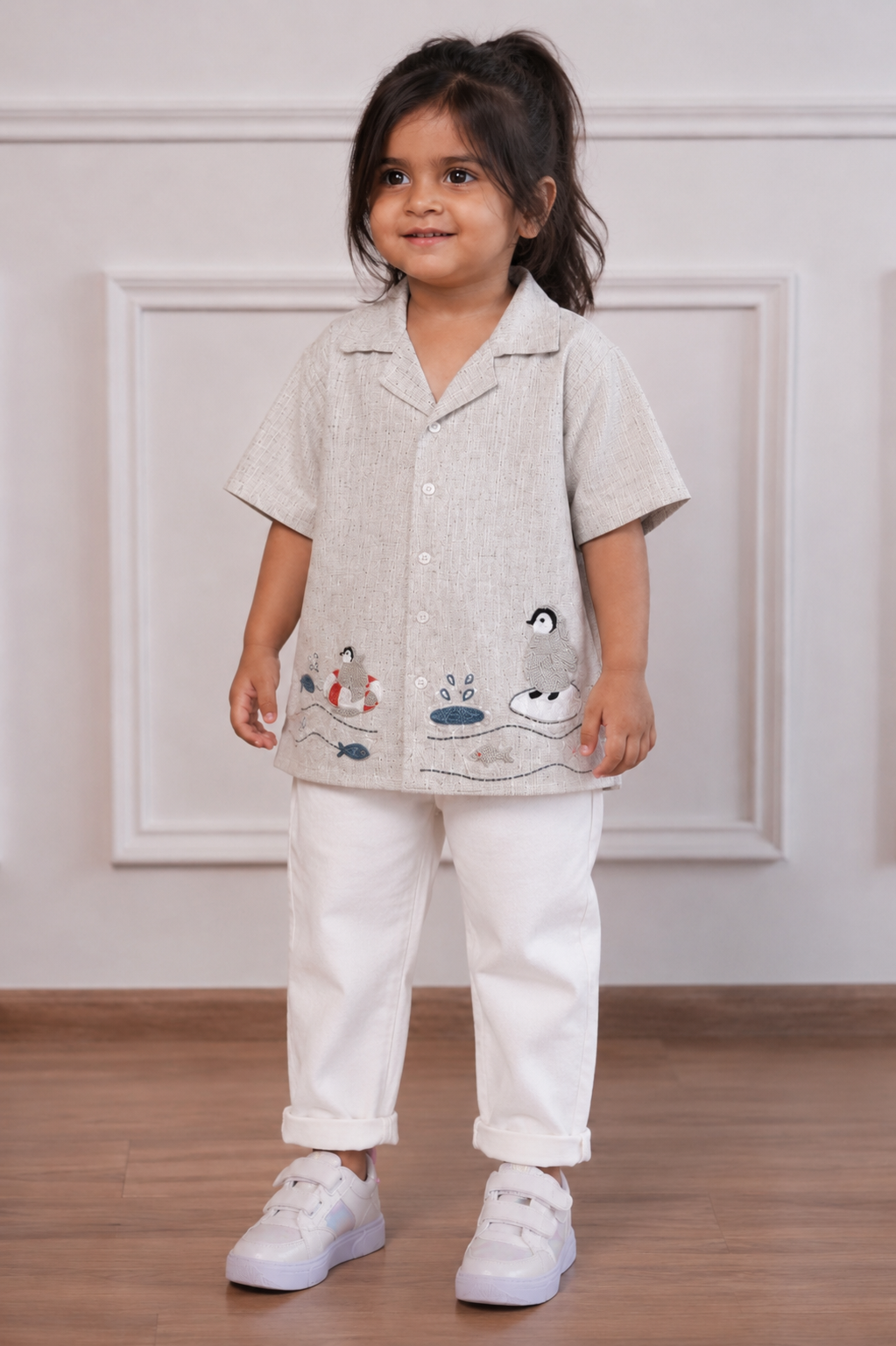 Little linen Penguin Shirt